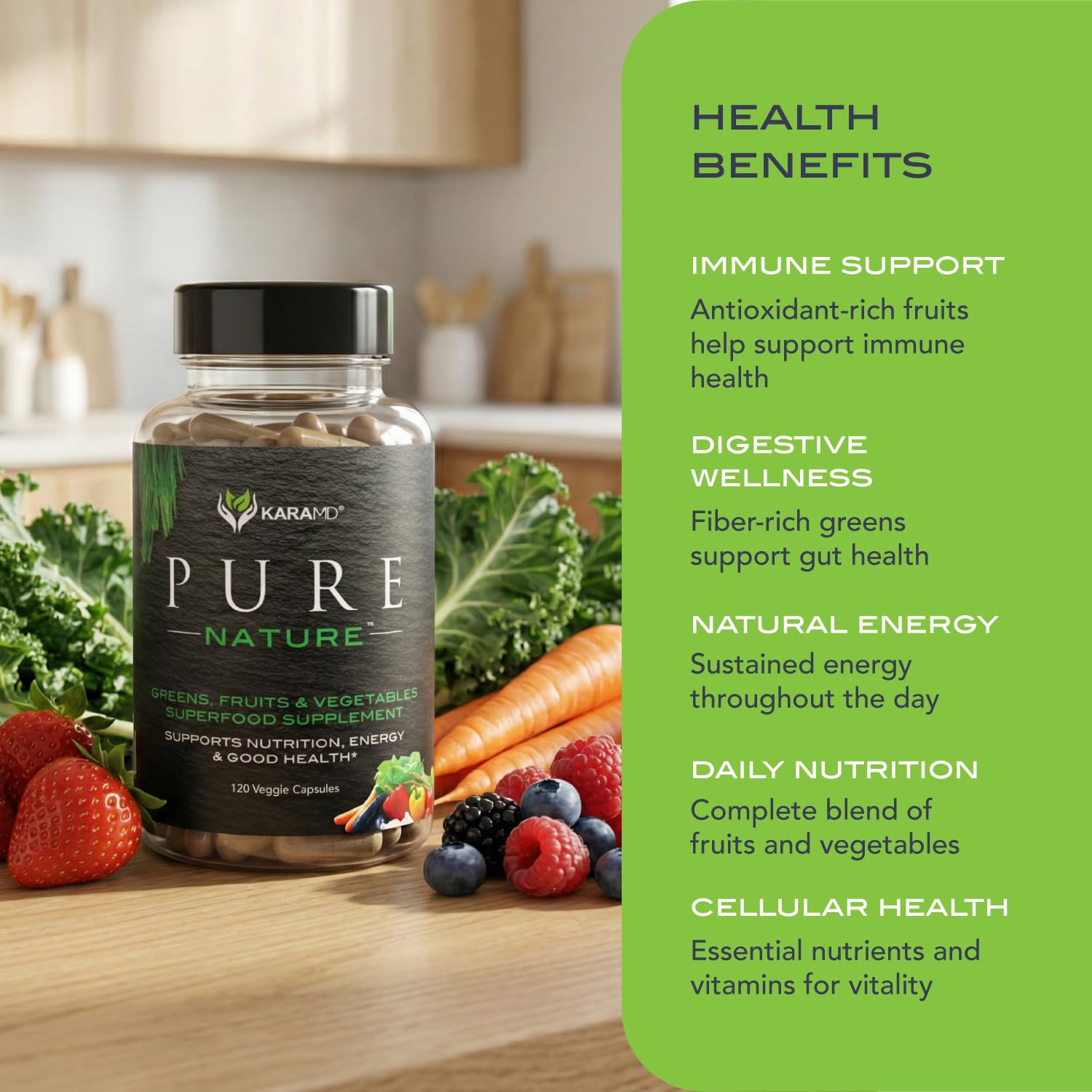 KaraMD Pure Nature vaso preparado que facilita energía y digestión