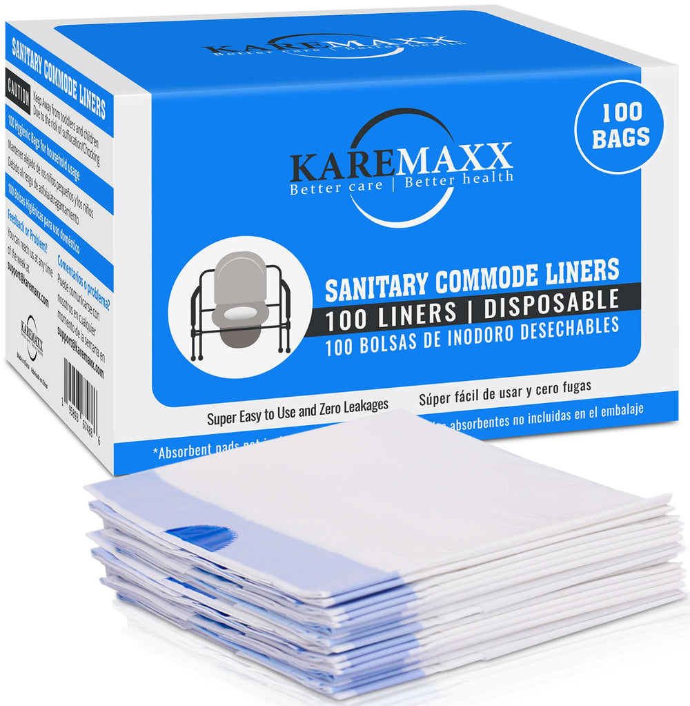 KAREMAXX caja frontal con 100 bolsas mostrando conveniencia y ahorro