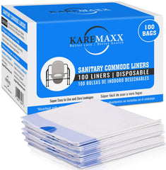 KAREMAXX caja frontal con 100 bolsas mostrando conveniencia y ahorro