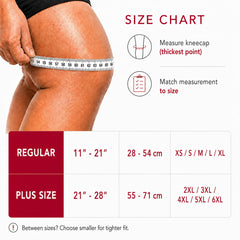 KARM escala de tamaño puesta en pierna para visualizar el ajuste plus size