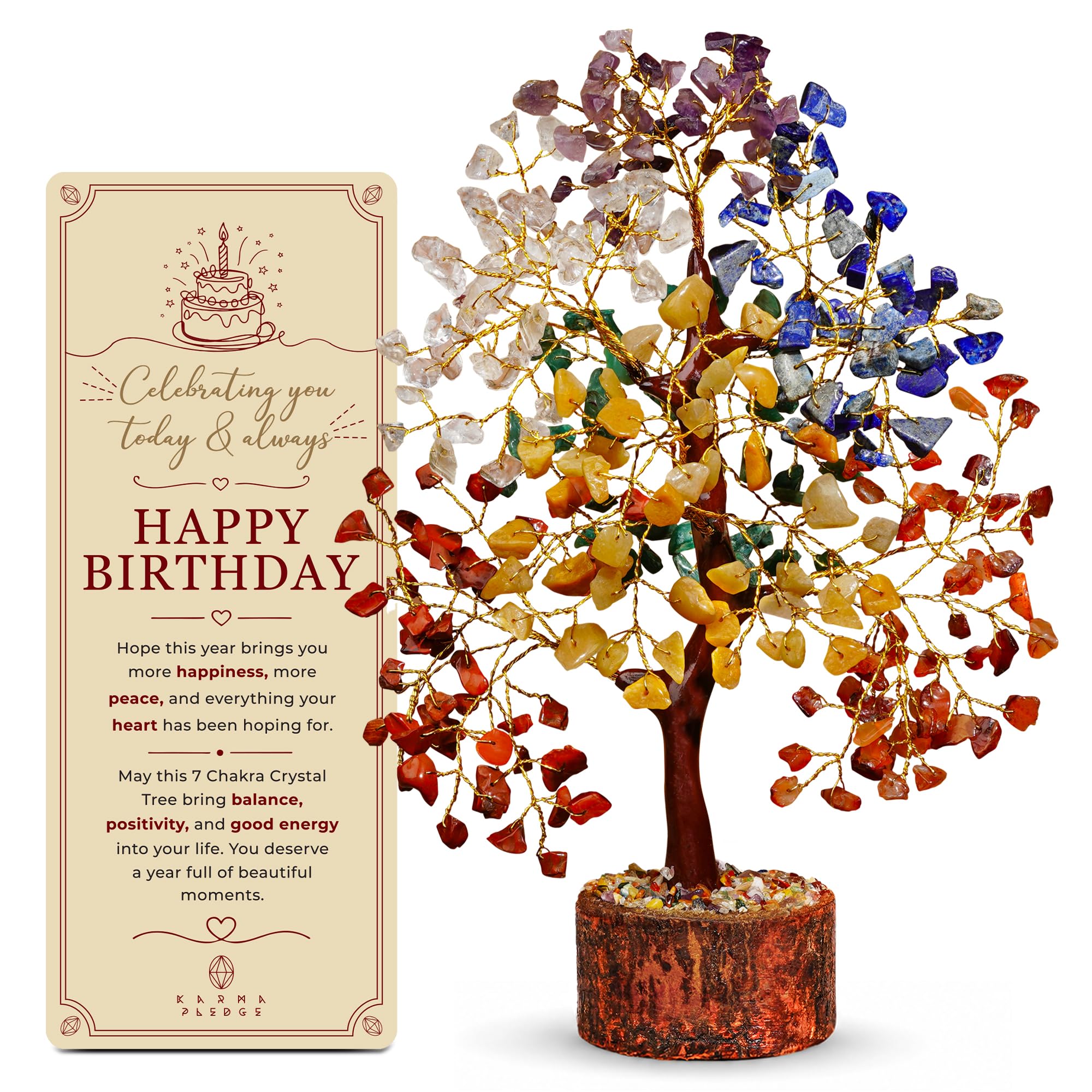 KARMAPLEDGE árbol de cristal frontal muestra diseño elegante y atractivo