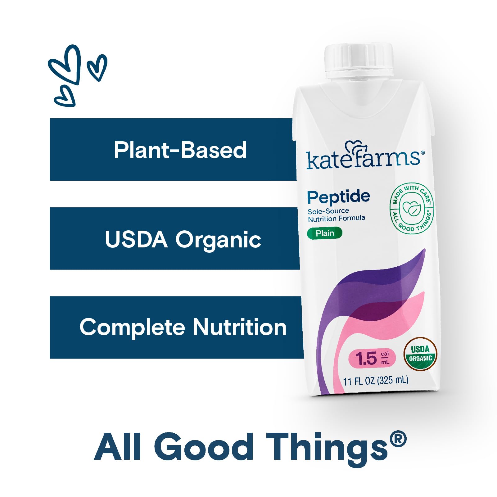 Kate Farms primer plano de la textura del líquido que sugiere fácil absorción