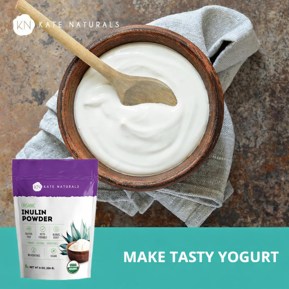 Kate Naturals mezclada en yogur, ilustra cómo añadir fibra sin cambiar sabor
