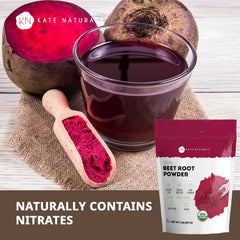 Kate Naturals textura fina del polvo de remolacha para mezclar fácilmente