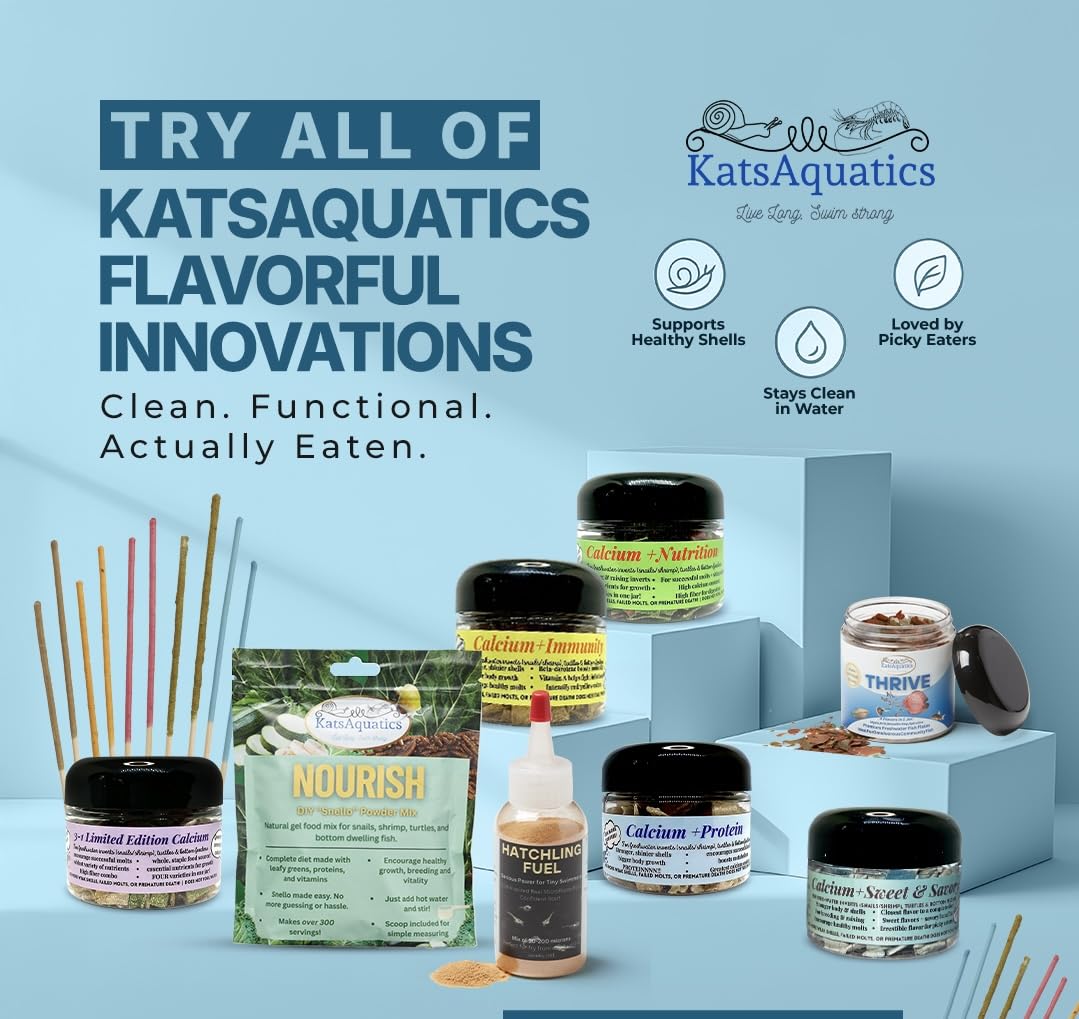 KatsAquatics tabletas siendo consumidas por camarones y caracoles