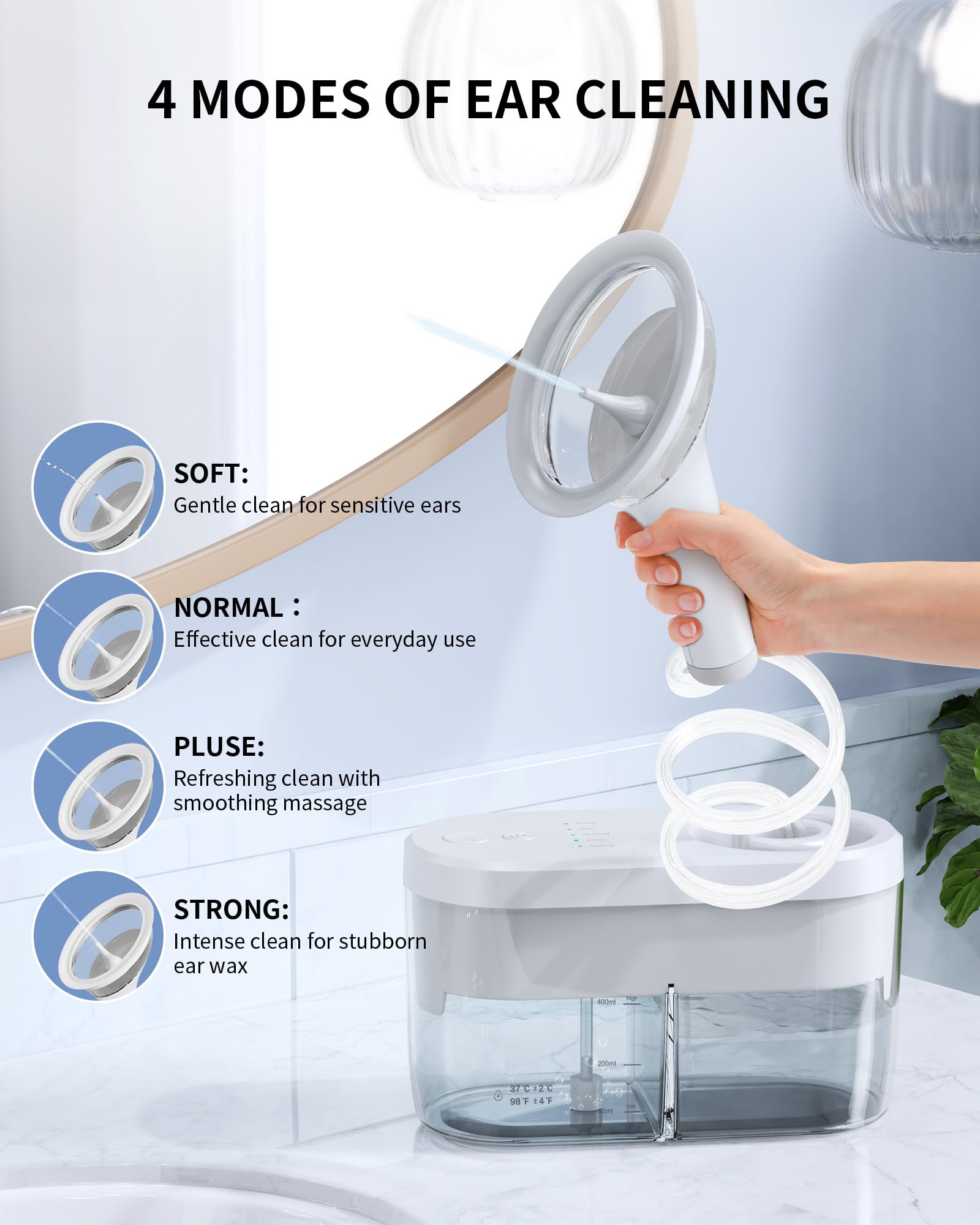 KAUGIC depósitos de 400 ml para agua limpia y agua sucia, gestión higiénica del líquido