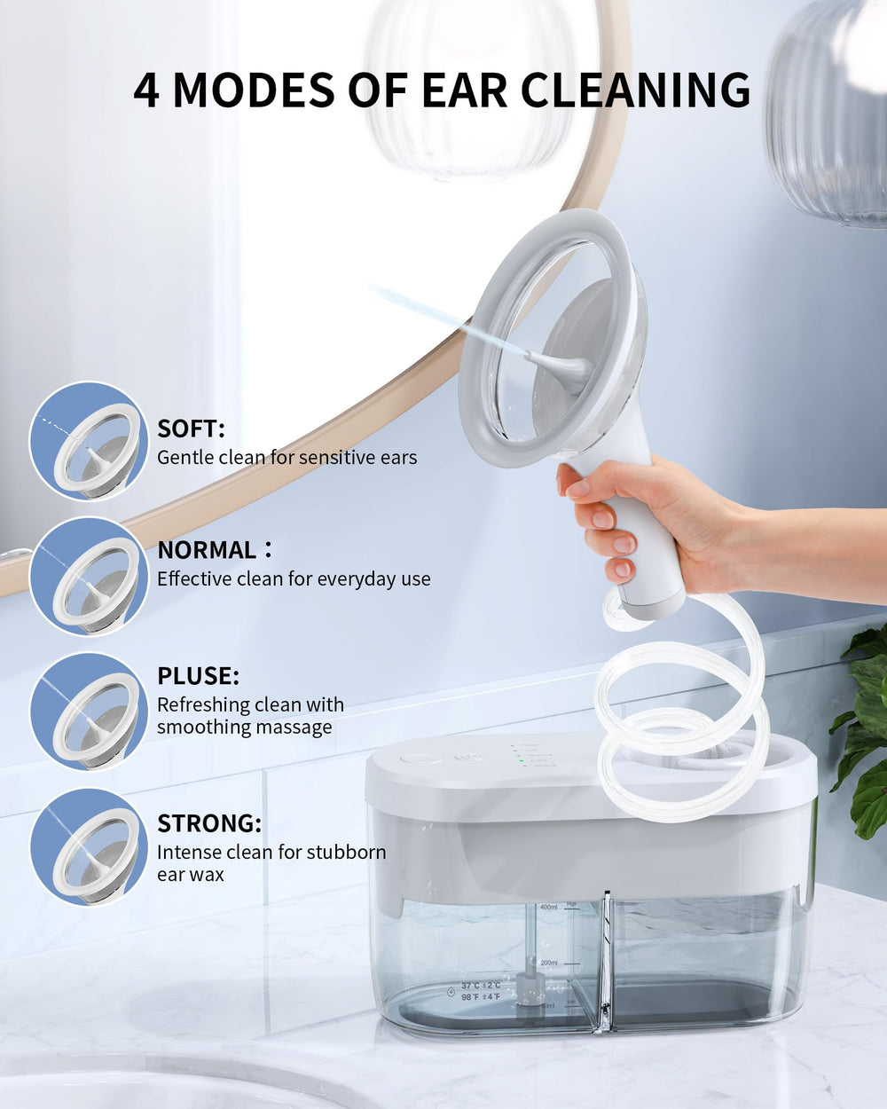 KAUGIC depósitos de 400 ml para agua limpia y agua sucia, gestión higiénica del líquido