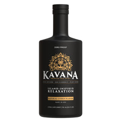 Kavana botella frontal mostrando diseño y beneficio de alternativa sin alcohol