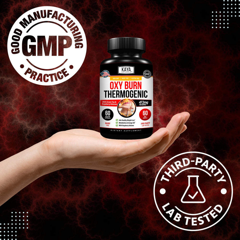 Kaya Naturals junto a una regla para comparar tamaño del frasco