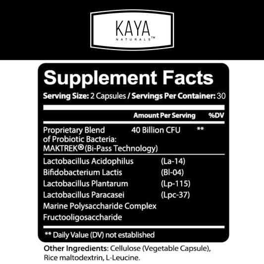 Kaya Naturals botella con cápsulas para uso diario
