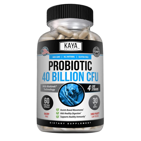 Kaya Naturals Probiotic 40mil millones cápsulas para digestión diaria