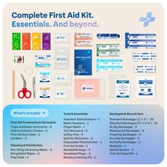 KEEP>GOING primer plano de apósitos variados para curas rápidas