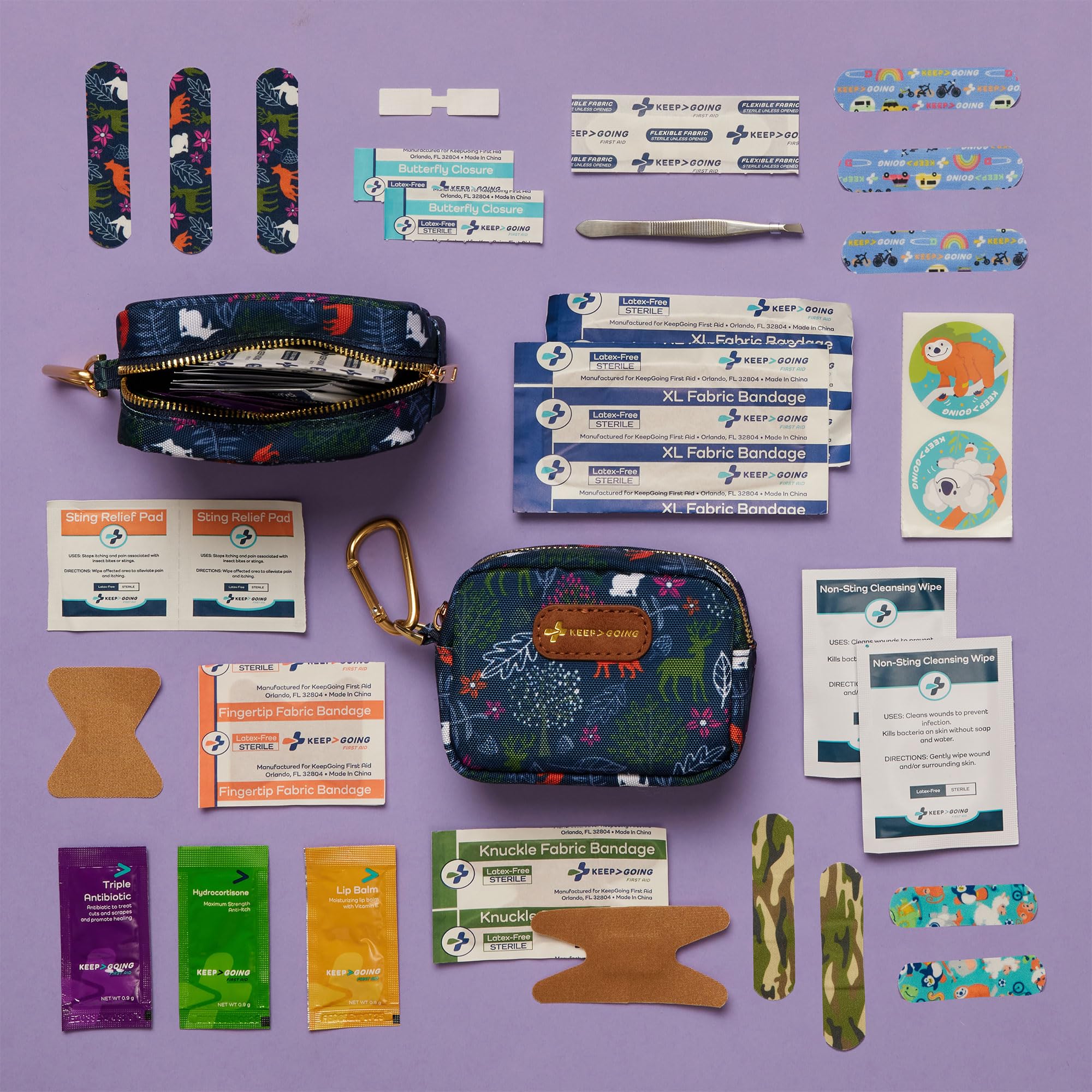 KEEP>GOING interior organizado con suministros listos