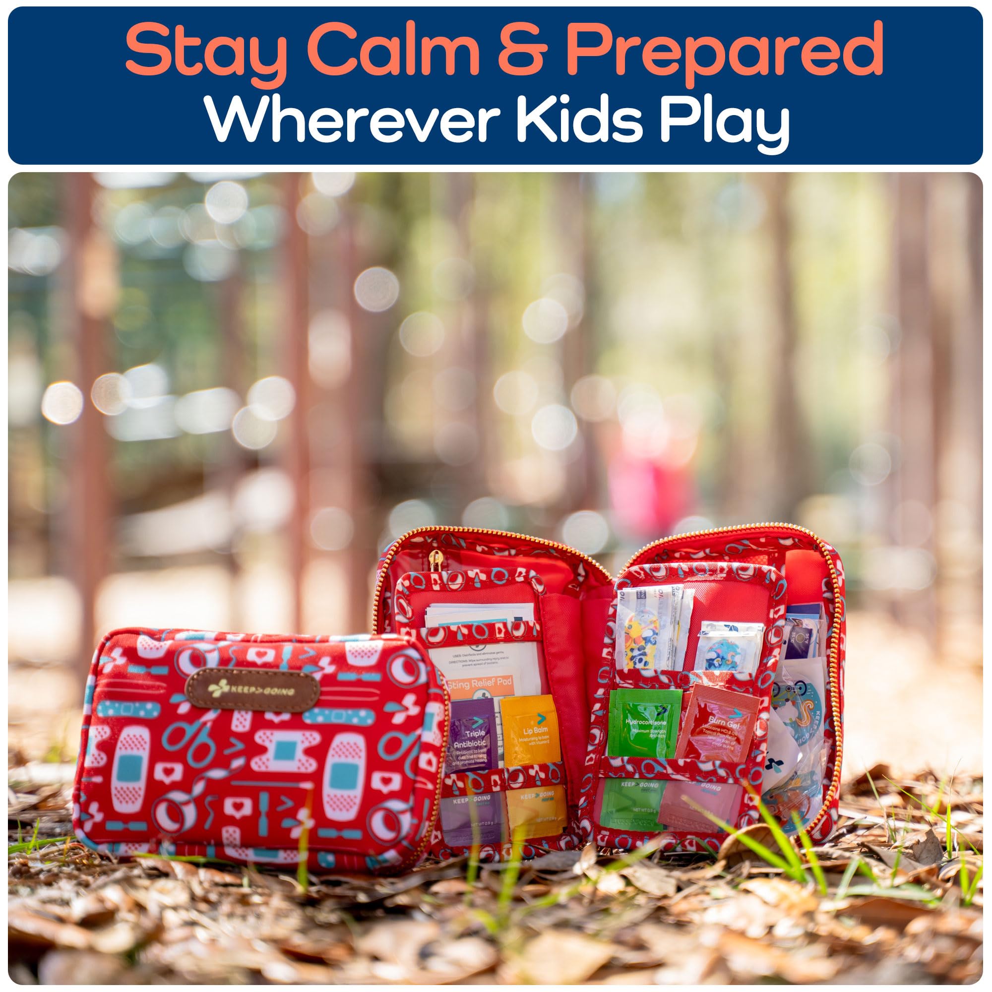 KEEP>GOING kit dentro de una mochila para respuesta rápida en viajes