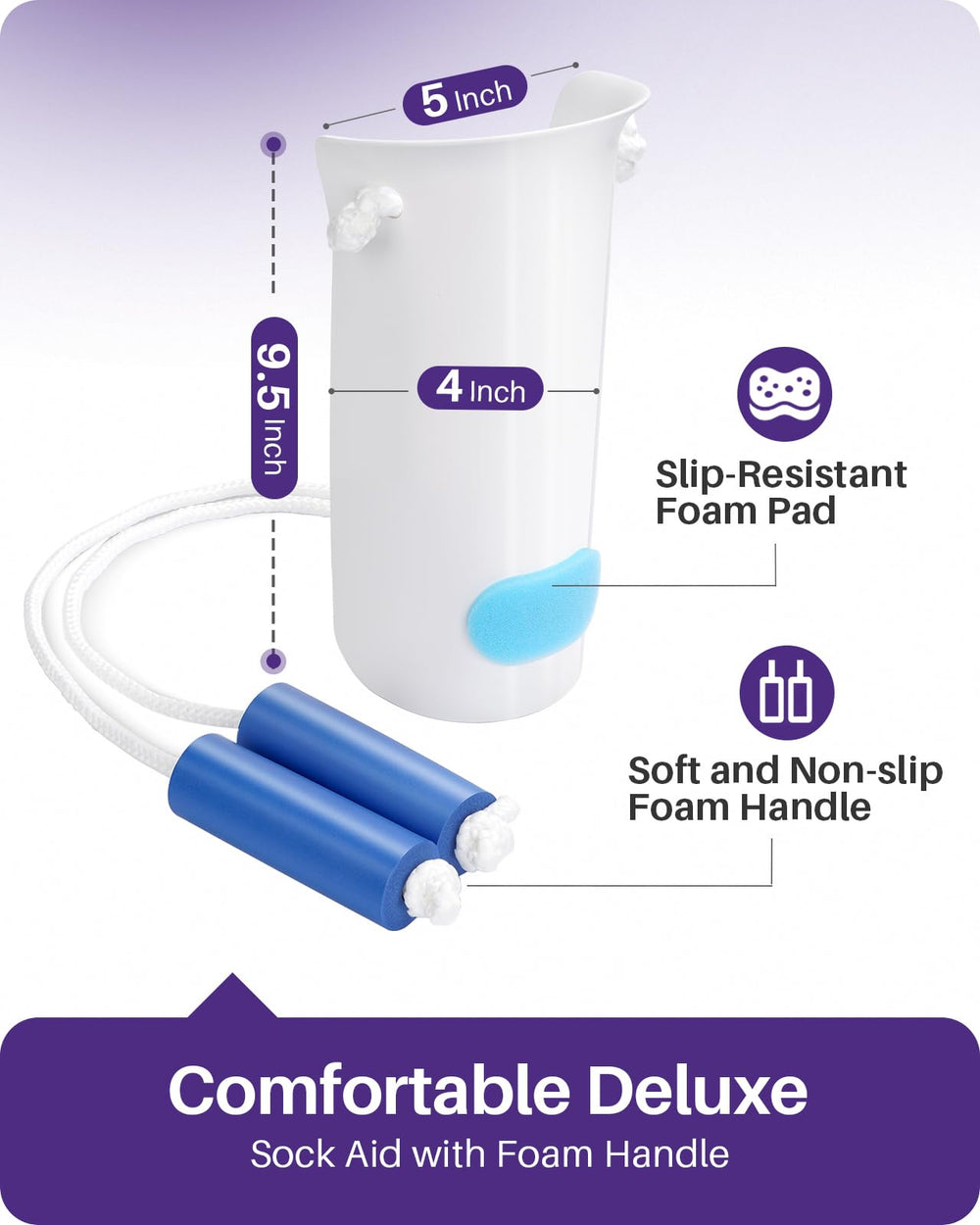 KEKOY primer plano del material ABS flexible que facilita insertar calcetines