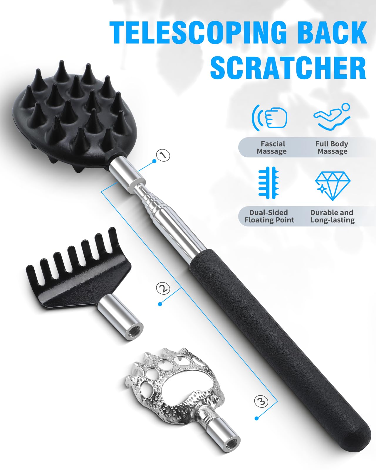 Kekoy rascador 3 en 1 con cabezas intercambiables para comodidad personal