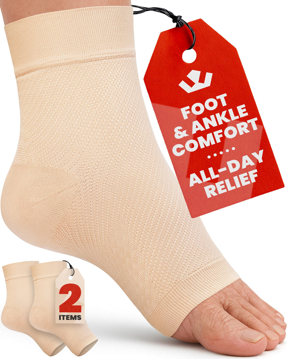 KEMFORD manguito frente del paquete mostrando color beige y talla M