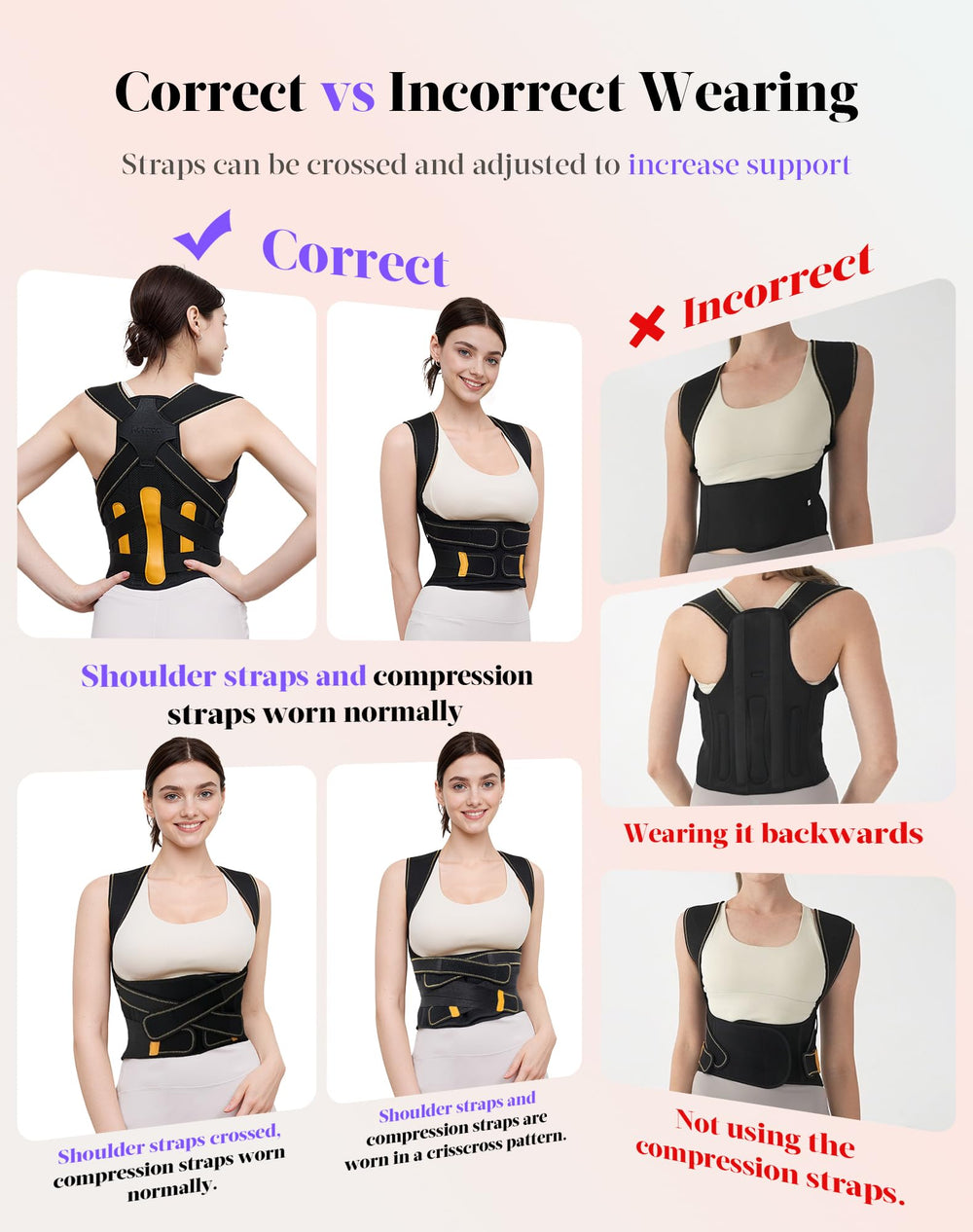 Kepwaa corrector usado bajo ropa de oficina para mantener postura erguida