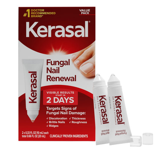 Kerasal frasco frontal mostrando envase claro y aplicación precisa