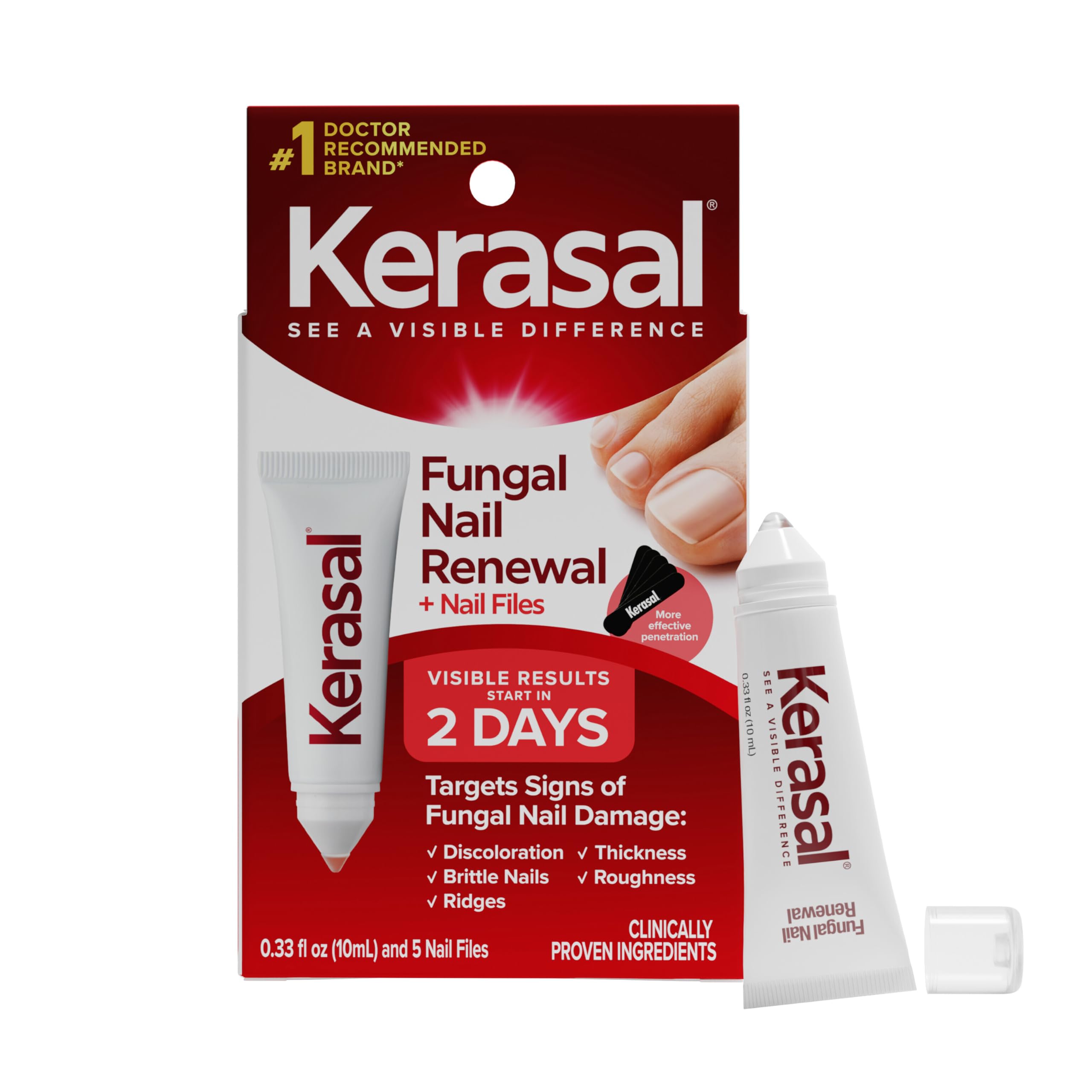 Kerasal pack frontal mostrando envase y limas para renovado estético