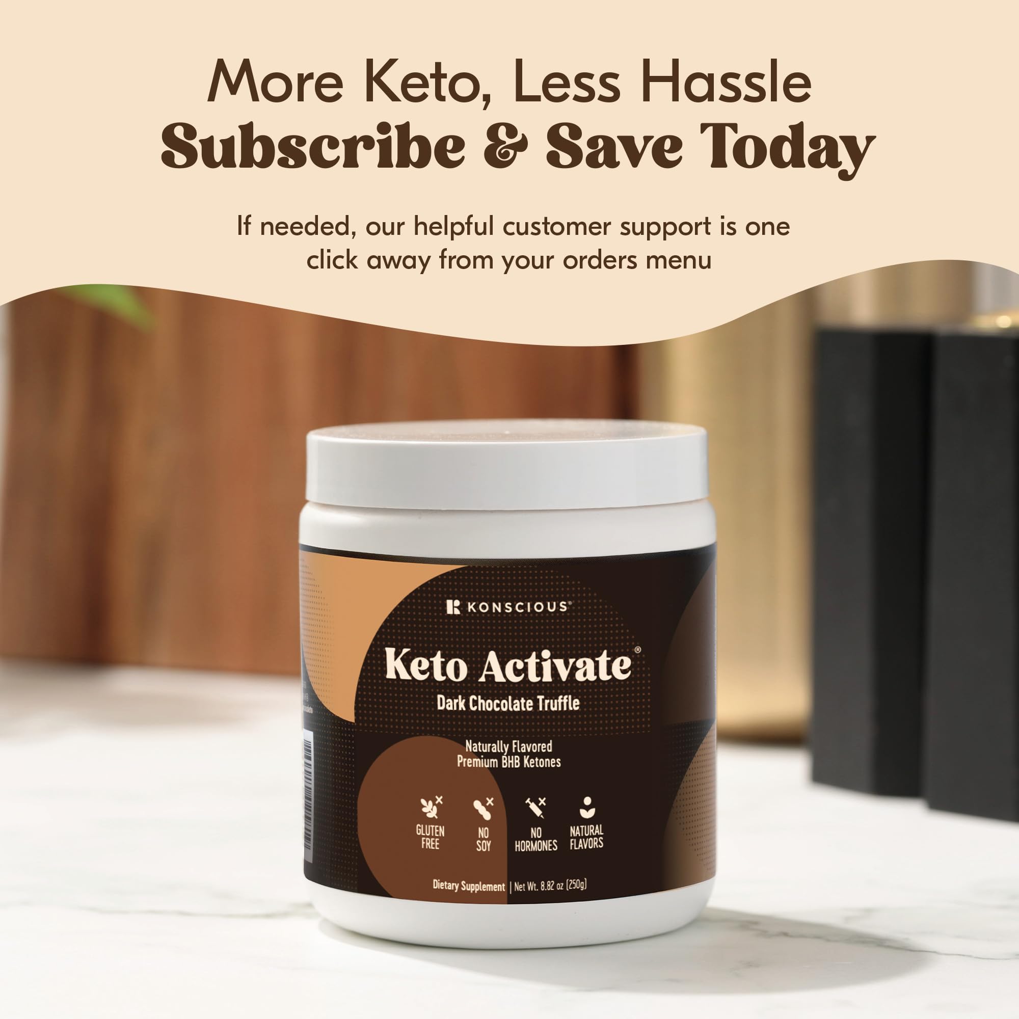 KETO ACTIVATE junto a una regla para comparar tamaño del envase