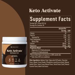 KETO ACTIVATE etiqueta con ingredientes claves y beneficios visibles