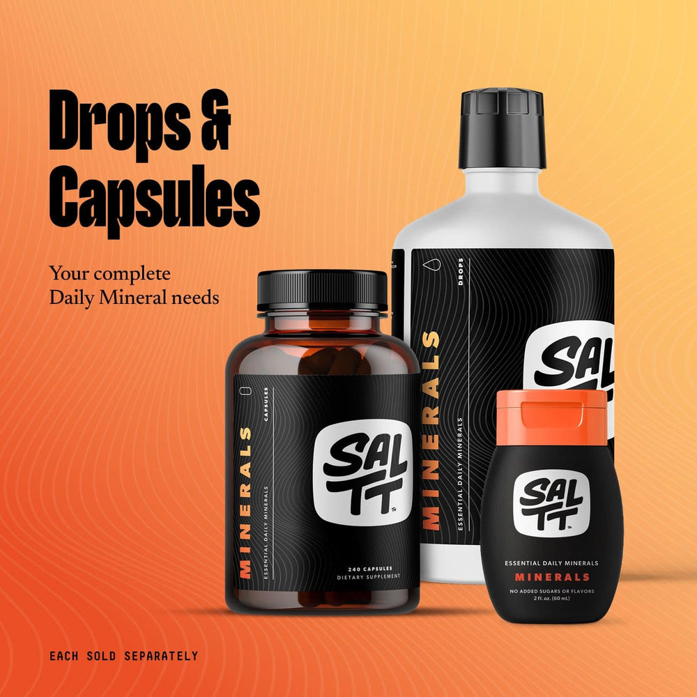 Keto Chow SALTT Minerals dissolving in water for quick hydration.