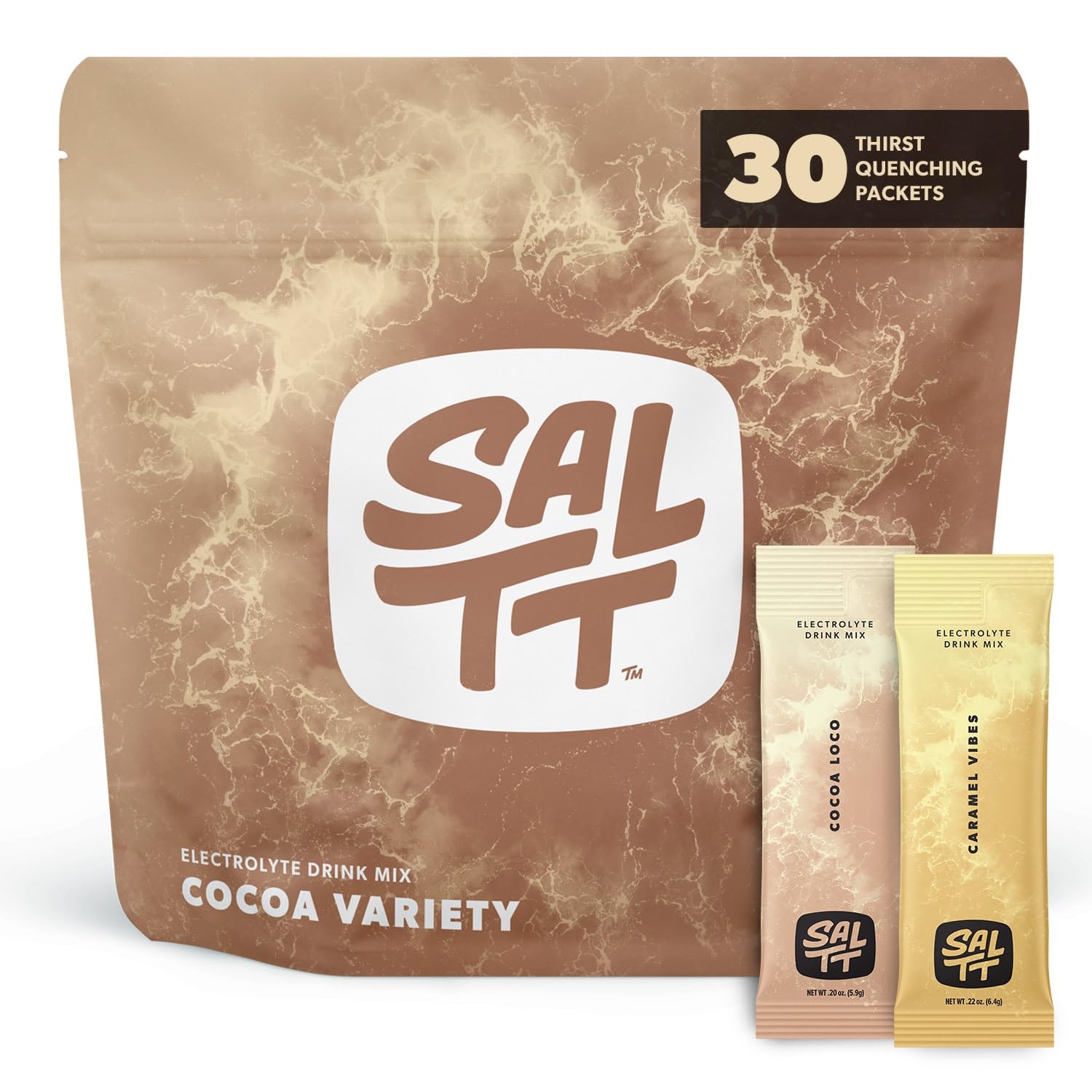 Keto Chow SALTT frente del paquete mostrando 30 sobres y beneficio de conveniencia