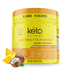 Keto Vitals frente del empaque mostrando 60 servicios y sabor