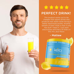 Persona utilizando Keto Vitals tras entrenamiento, recuperación de electrolitos práctica