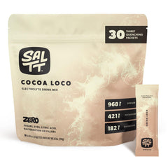 Keto Chow caja frontal Cocoa Loco mostrando 30 sobres y diseño