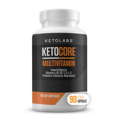 Ketolabs botella frontal mostrando etiqueta y beneficios del multivitamínico
