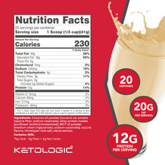 Ketologic polvo en primer plano destacando textura fina y mezcla fácil