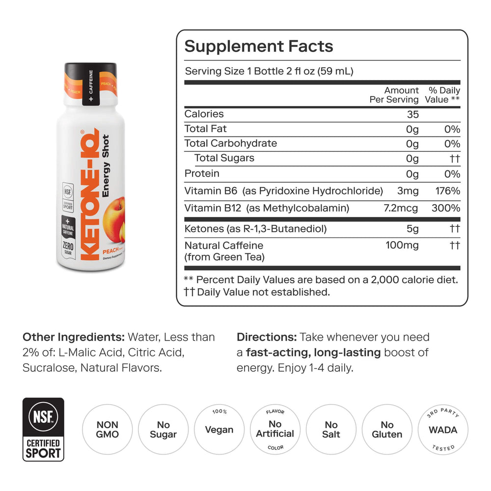 Ketone-IQ ampolla en primer plano con etiqueta legible y confianza