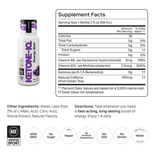Ketone-IQ textura del líquido uva que sugiere sabor y absorción rápida