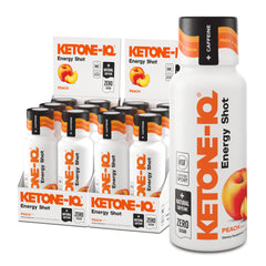 Ketone-IQ frente del empaque mostrando caja y 12 shots para energía portátil