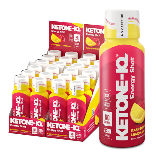 Ketone-IQ frontal del pack mostrando diseño y beneficio energía sostenida