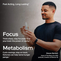 Ketone-IQ shot abierto visto desde arriba listo para beber y aportar energía estable