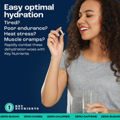 KEY NUTRIENTS cápsulas vegetales en primer plano, textura fácil de tragar