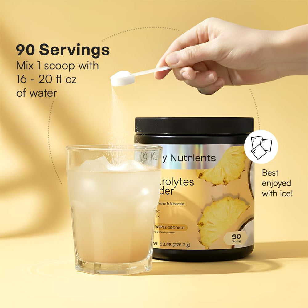 KEY NUTRIENTS etiqueta con ingredientes y contenidos nutricionales claros