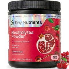 KEY NUTRIENTS frente del envase mostrando 90 porciones y sabor