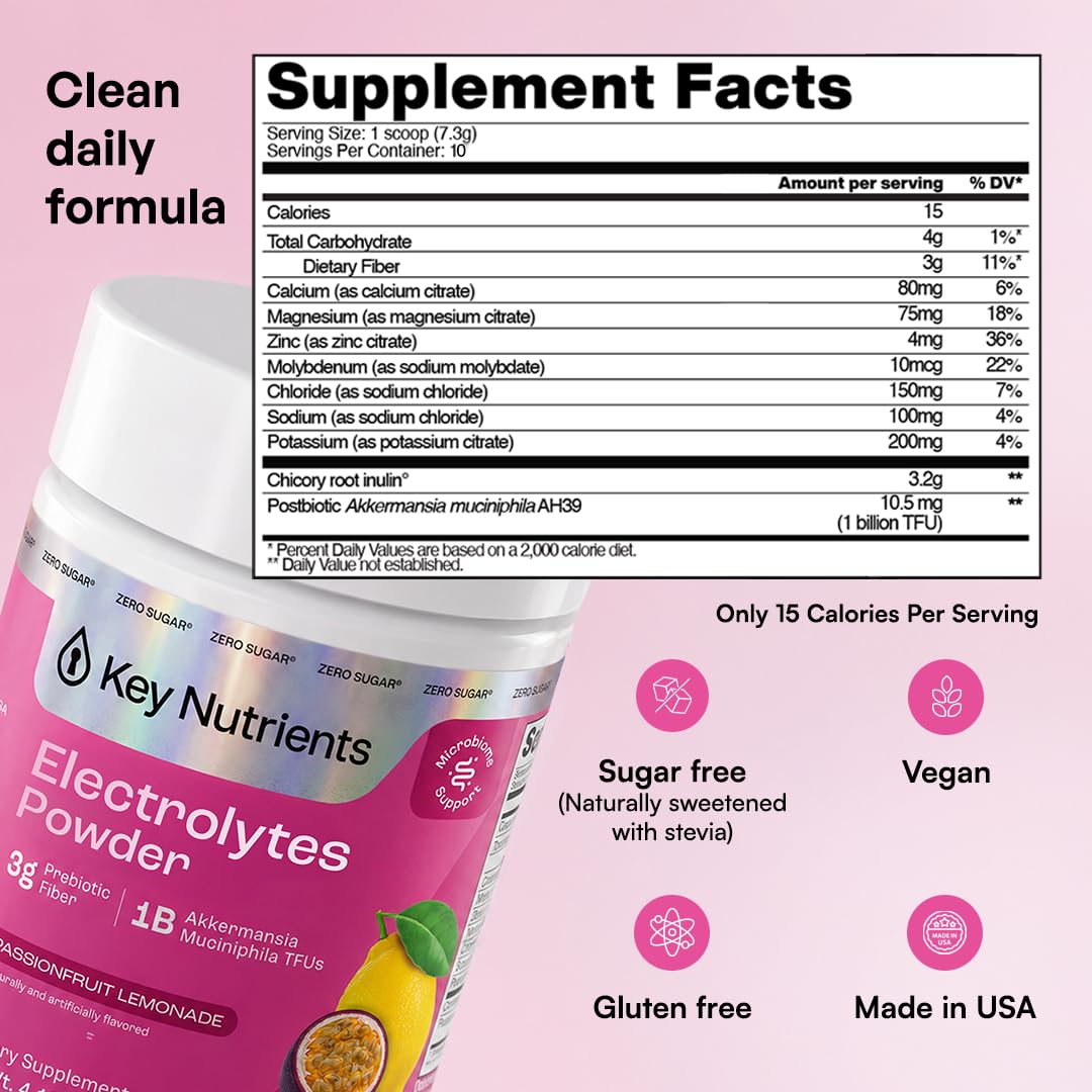 KEY NUTRIENTS sobre junto a moneda para escala, tamaño portátil
