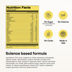 KEY NUTRIENTS envase junto a mano para comparar tamaño y portabilidad