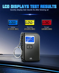 Keychain Breathalyzer detalle del sensor semiconductor, precisión mejorada