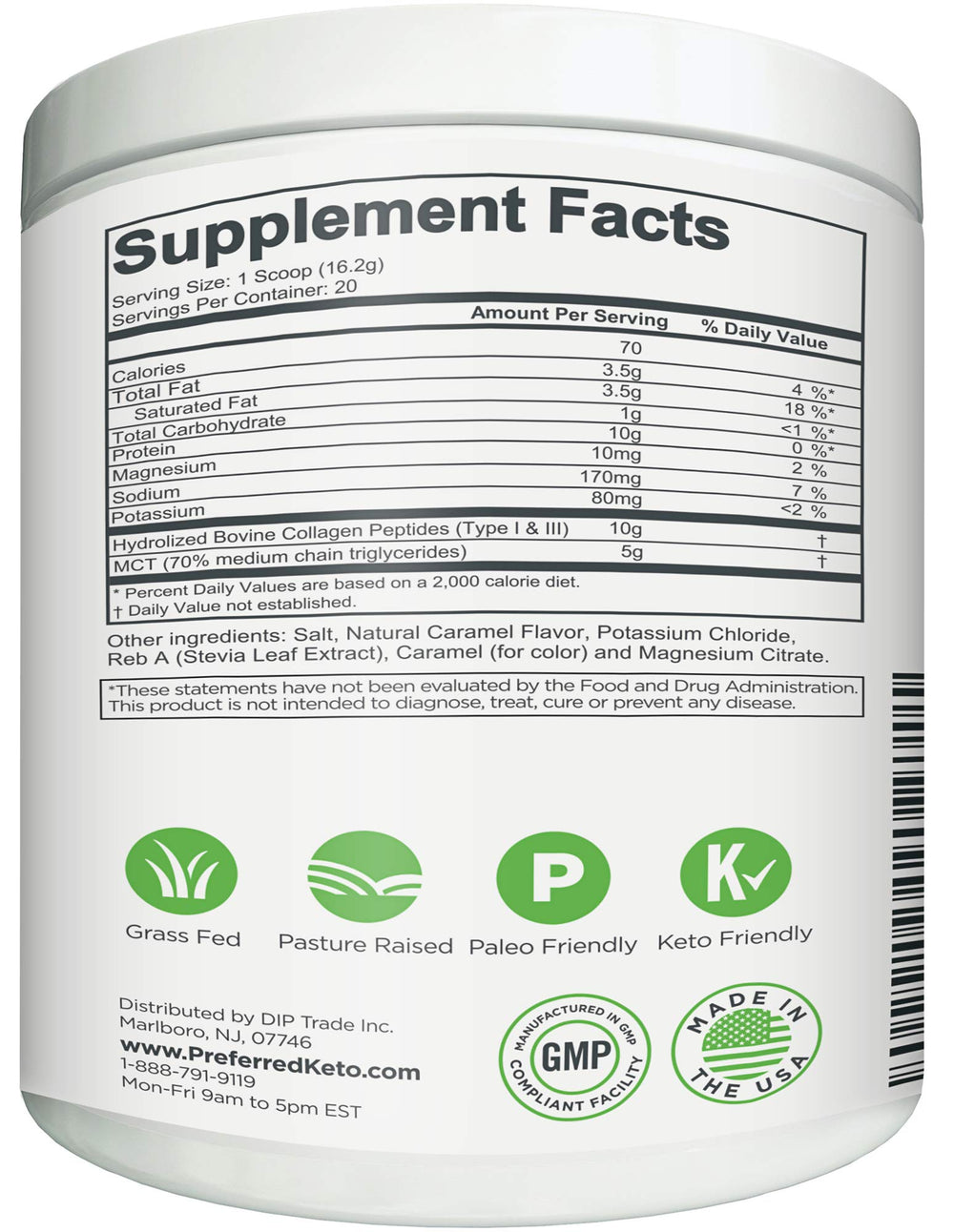 KEYTO etiqueta con ingredientes claridad sobre contenido y MCT