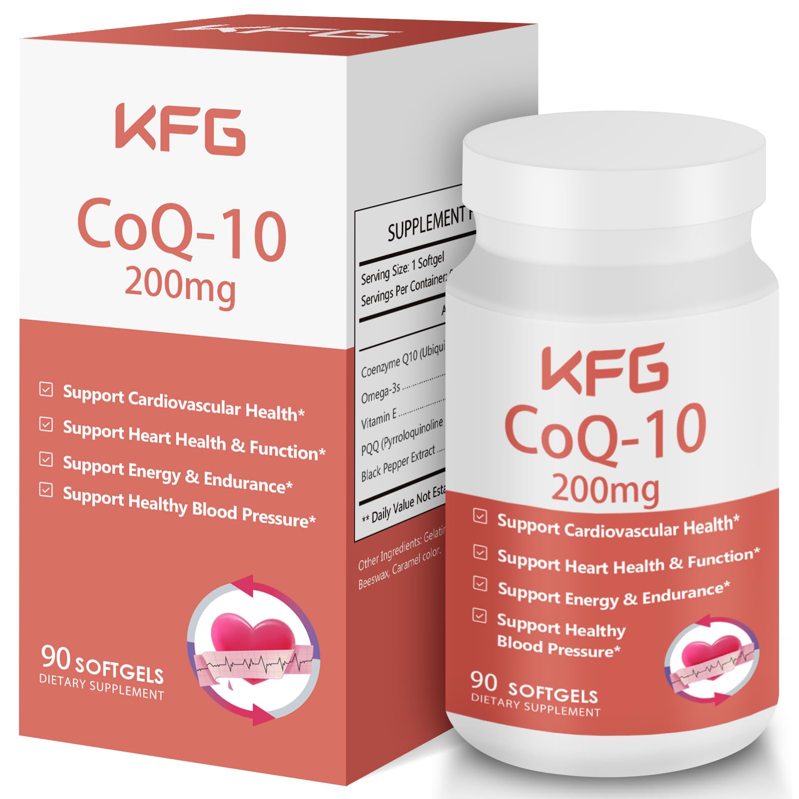 KFG envase frontal con cápsulas blandas y ventaja de formulación