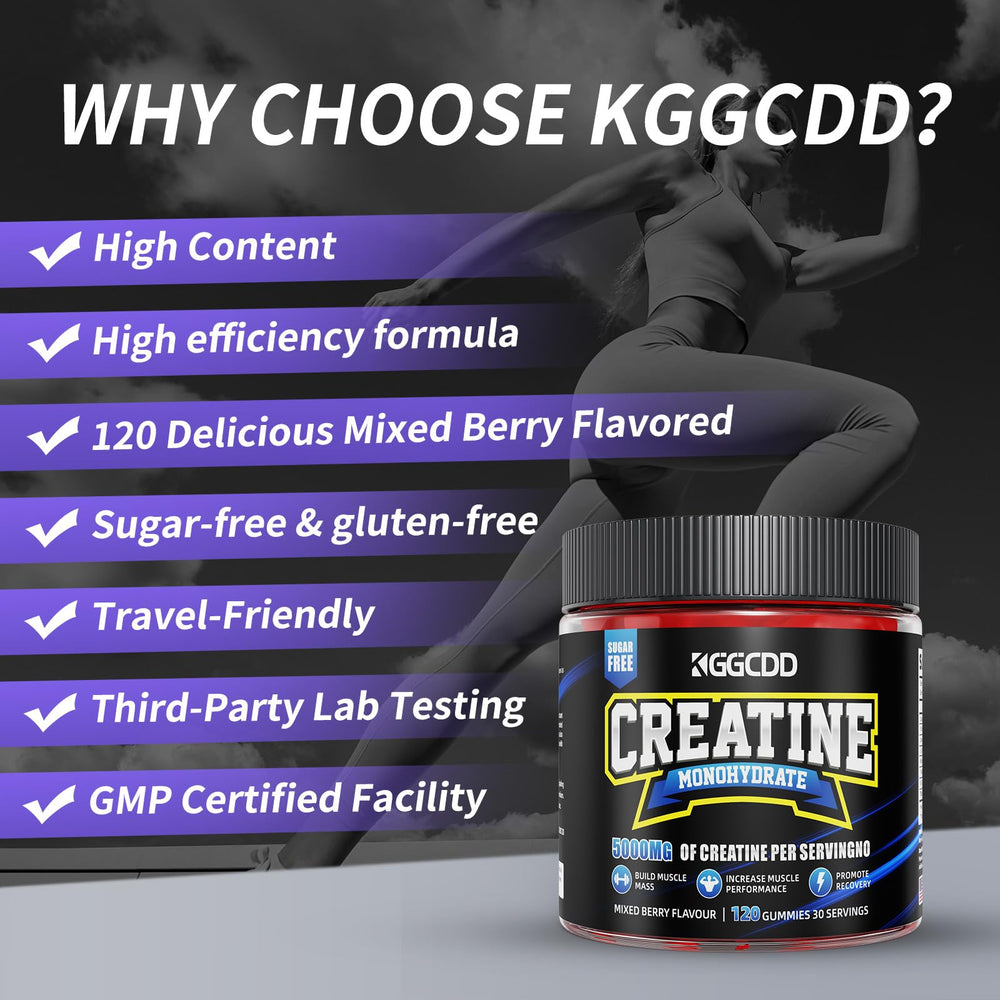 KGGCDD gominolas junto a pesas, beneficio apoyo en entrenamientos intensos