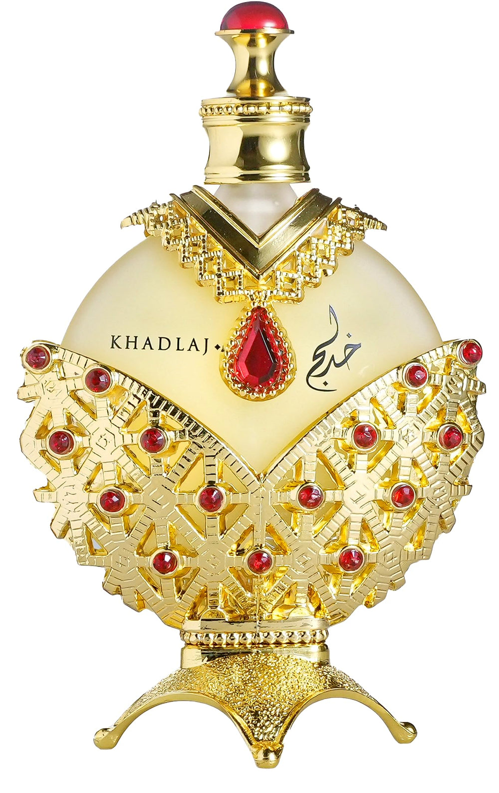 KHADLAJ PERFUMES frasco delantero mostrando diseño elegante y lujo