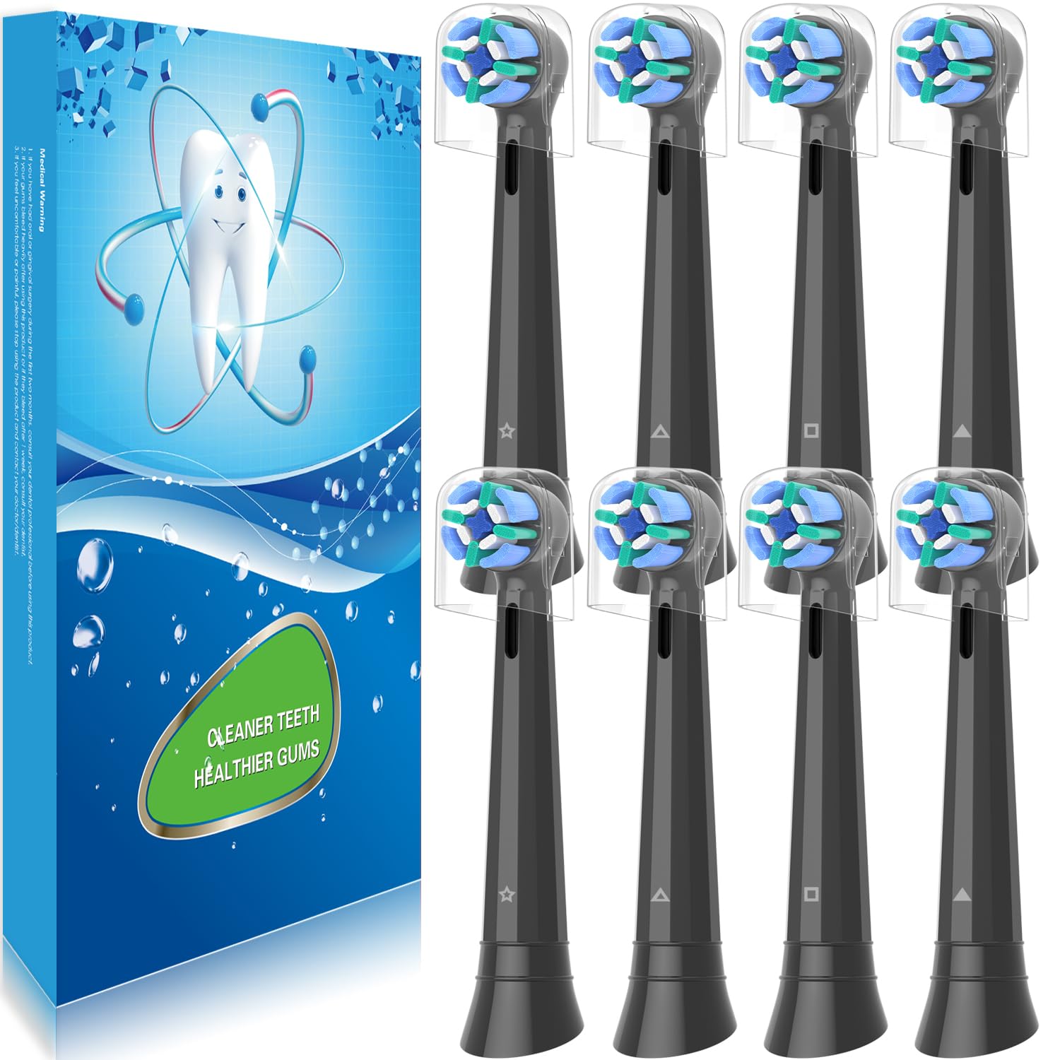 KHBD pack frontal de 8 cabezales negro, muestra ahorro y compatibilidad