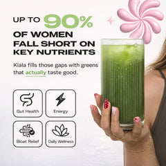 Kiala Nutrition bebida verde en vaso con hielo lista para beber y refrescar